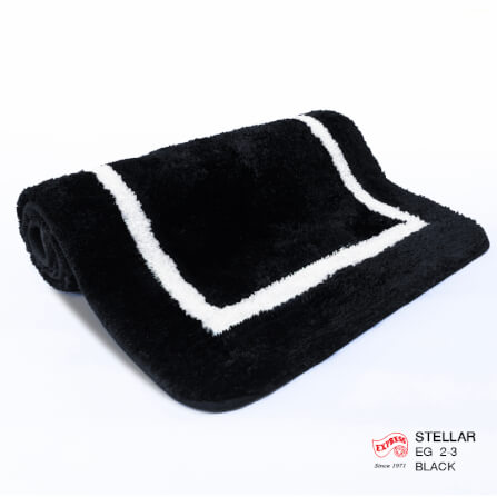 พรมเช็ดเท้าชุดห้องน้ำ 2 ชิ้น EXPRESS CARPET รุ่น EG2-3 ขนาด45X70 ซม.และ พรมรูปตัว U 50X60 ซม. หนา 20 มม. สีดำ _3