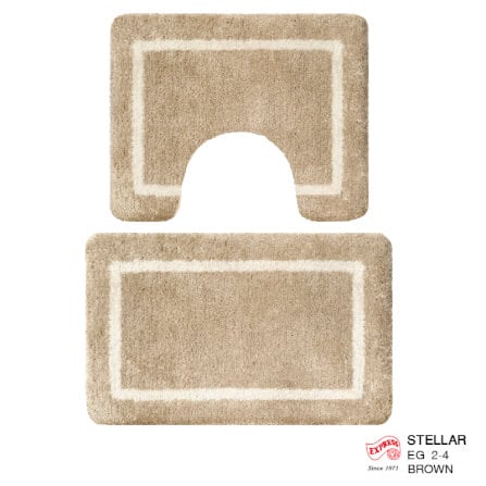 พรมเช็ดเท้าชุดห้องน้ำ 2 ชิ้น EXPRESS CARPET รุ่น EG2-4 ขนาด45X70 ซม.และ พรมรูปตัว U 50X60 ซม. หนา 20 มม. สีน้ำตาล _0