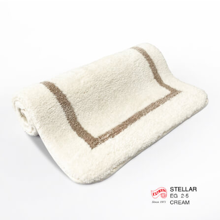 พรมเช็ดเท้าชุดห้องน้ำ 2 ชิ้น EXPRESS CARPET รุ่น EG2-5 ขนาด45X70 ซม.และ พรมรูปตัว U 50X60 ซม. หนา 20 มม. สีครีม _3