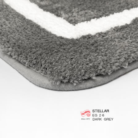 พรมเช็ดเท้าชุดห้องน้ำ 2 ชิ้น EXPRESS CARPET รุ่น EG2-6 ขนาด45X70 ซม.และ พรมรูปตัว U 50X60 ซม. หนา 20 มม. สีเทา _2