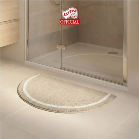 พรมเช็ดเท้าหน้าประตู EXPRESS CARPET รุ่น EH2-4 ขนาด ครึ่งวงกลม 45X75 ซม. หนา 20 มม. สีน้ำตาล _1