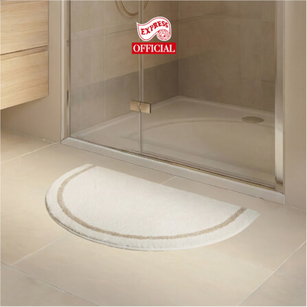 พรมเช็ดเท้าหน้าประตู EXPRESS CARPET รุ่น EH2-5 ขนาด ครึ่งวงกลม 45X75 ซม. หนา 20 มม. สีครีม _1