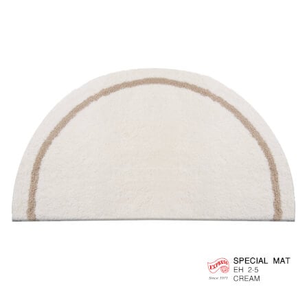 พรมเช็ดเท้าหน้าประตู EXPRESS CARPET รุ่น EH2-5 ขนาด ครึ่งวงกลม 45X75 ซม. หนา 20 มม. สีครีม _0