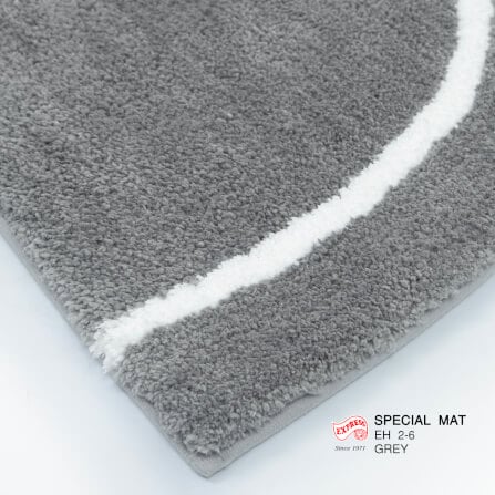 พรมเช็ดเท้าหน้าประตู EXPRESS CARPET รุ่น EH2-6 ขนาด ครึ่งวงกลม 45X75 ซม. หนา 20 มม. สีเทา _2