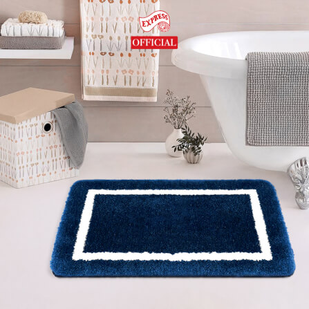 พรมเช็ดเท้าหน้าประตู EXPRESS CARPET รุ่น EM2-2 ขนาด45X70 ซม. หนา 20 มม. สีน้ำเงิน _1