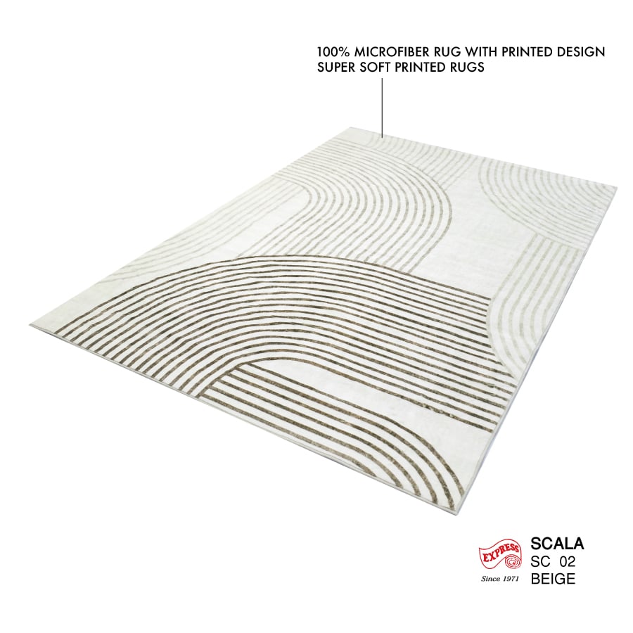 พรมปูพื้น EXPRESS CARPET รุ่น SCALA รหัส SC02 ขนาด 120X160 ซม.หนา 10 มม. สีเบจ_1