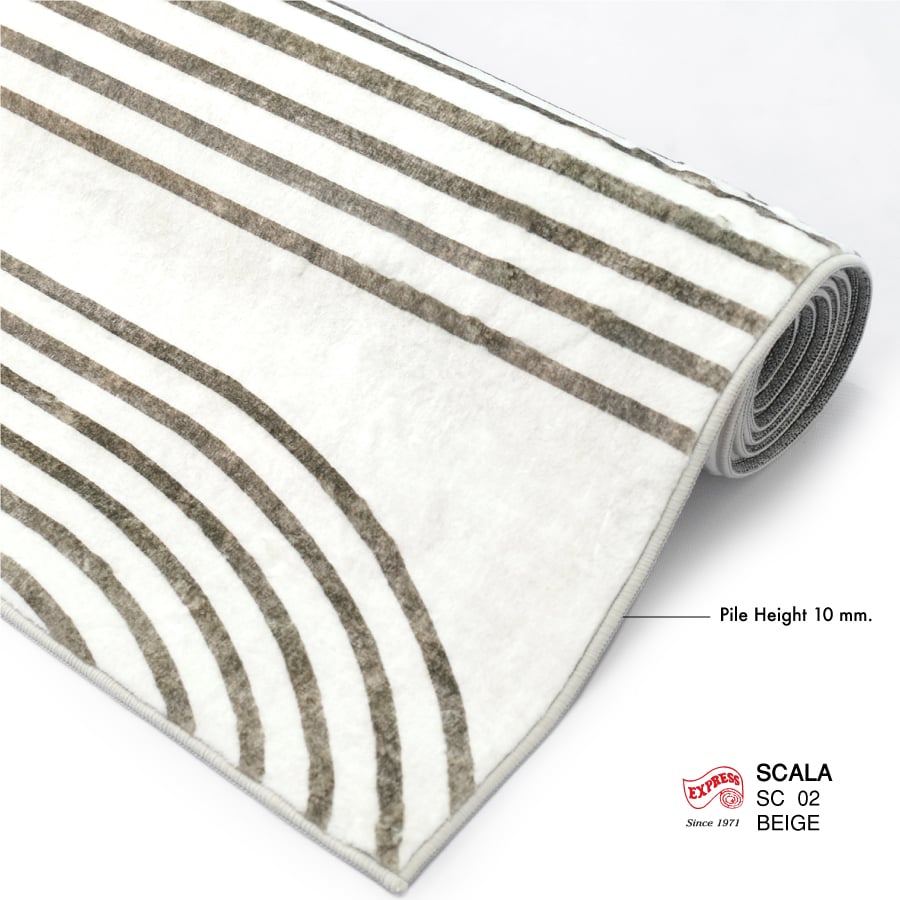 พรมปูพื้น EXPRESS CARPET รุ่น SCALA รหัส SC02 ขนาด 120X160 ซม.หนา 10 มม. สีเบจ_2