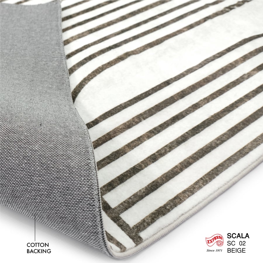 พรมปูพื้น EXPRESS CARPET รุ่น SCALA รหัส SC02 ขนาด 120X160 ซม.หนา 10 มม. สีเบจ_3