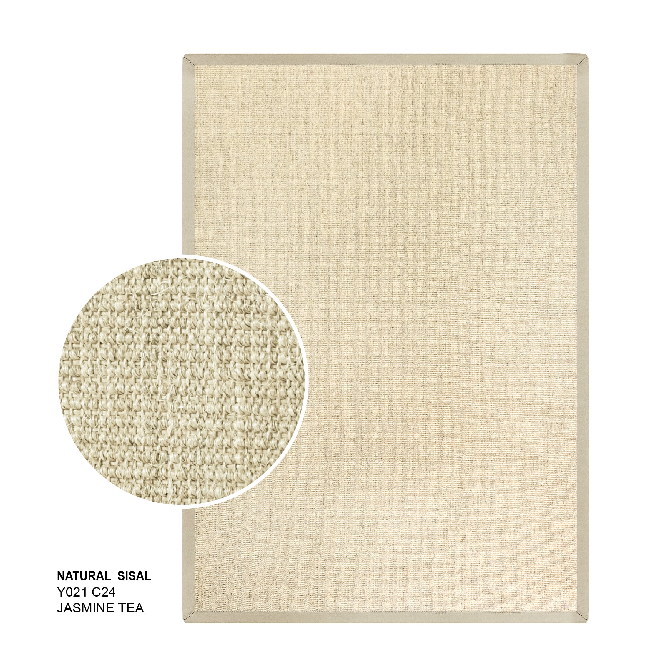 พรมปูพื้น EXPRESS CARPET รุ่น NARUTAL SISAL รหัส Y021 C24 L1 ขนาด 200X290 ซม.หนา 10 มม. สี JASMINE TEA_0