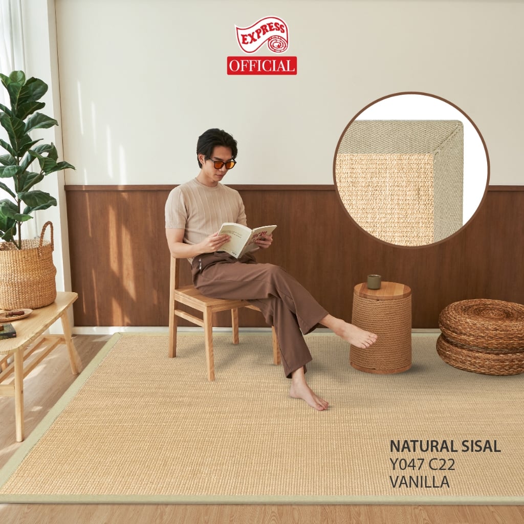 พรมปูพื้น EXPRESS CARPET รุ่น NARUTAL SISAL รหัส Y047 C22 L ขนาด 160X230 ซม.หนา 10 มม. สี VANILLA_4
