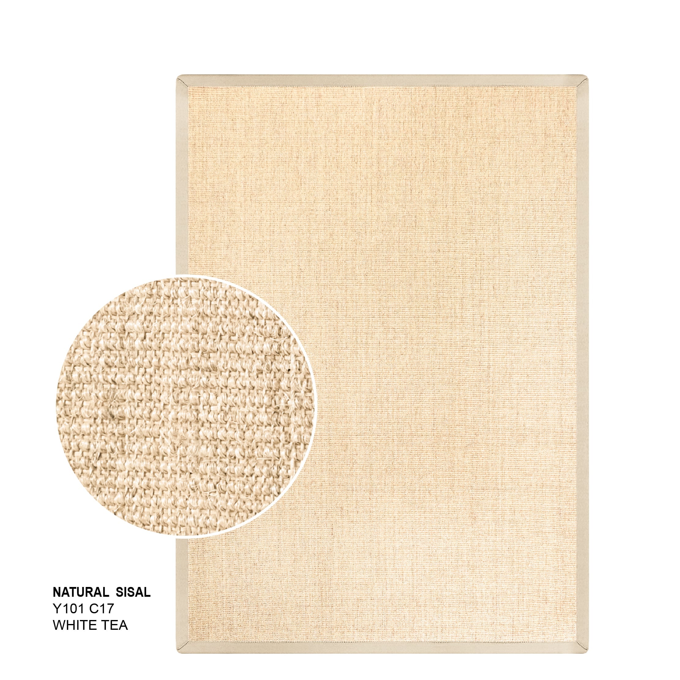 พรมปูพื้น EXPRESS CARPET รุ่น NARUTAL SISAL รหัส Y101 C17 L ขนาด 160X230 ซม.หนา 10 มม. สี WHITE TEA_0