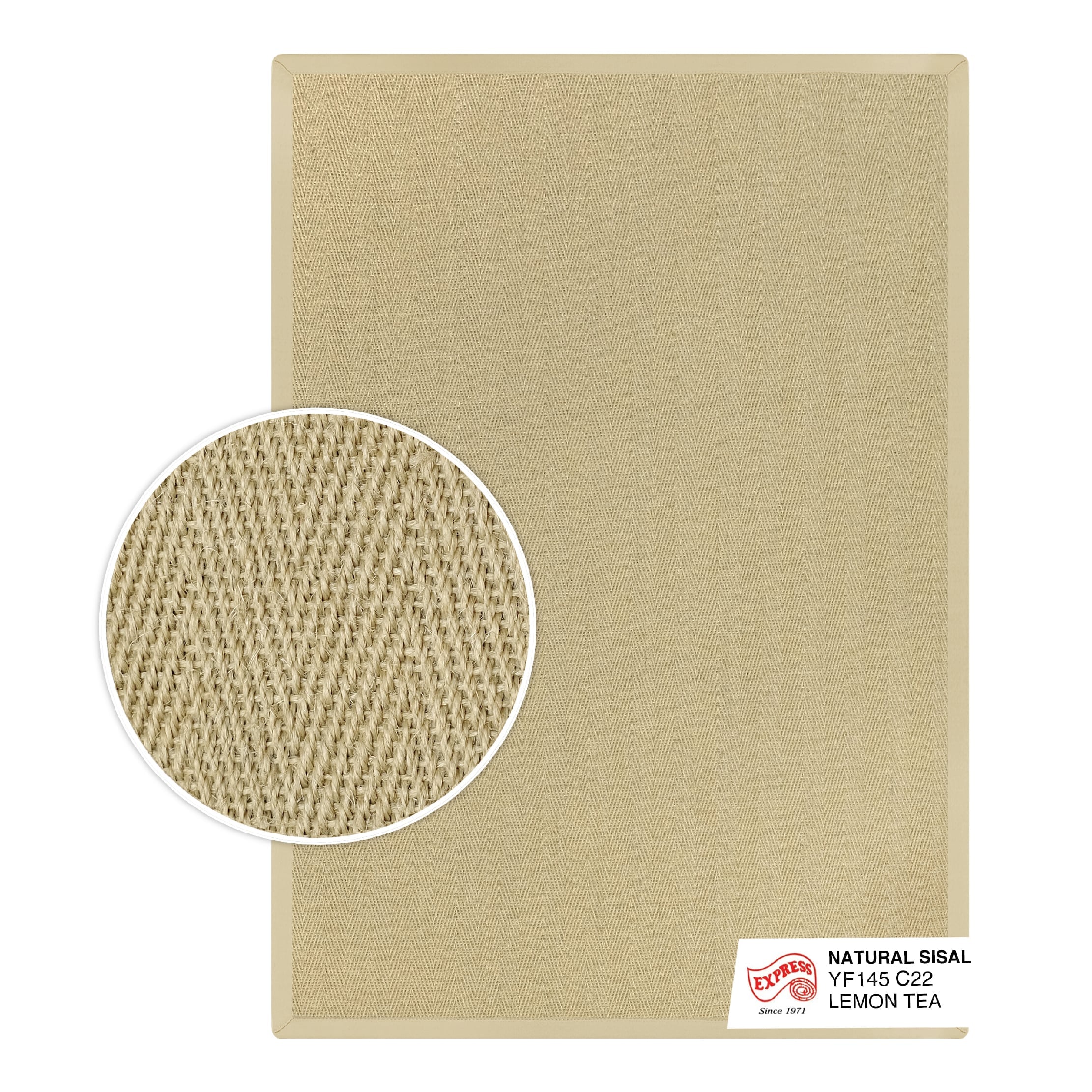 พรมปูพื้น EXPRESS CARPET รุ่น NARUTAL SISAL รหัส YF145 C22 L1 ขนาด 200X290 ซม.หนา 10 มม. สี LEMON TEA_0