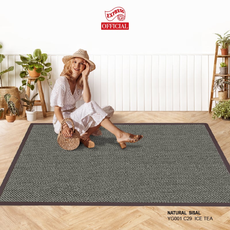 พรมปูพื้น EXPRESS CARPET รุ่น NARUTAL SISAL รหัส YG001 C29 L1 ขนาด 200X290 ซม.หนา 10 มม. สี ICED TEA_4