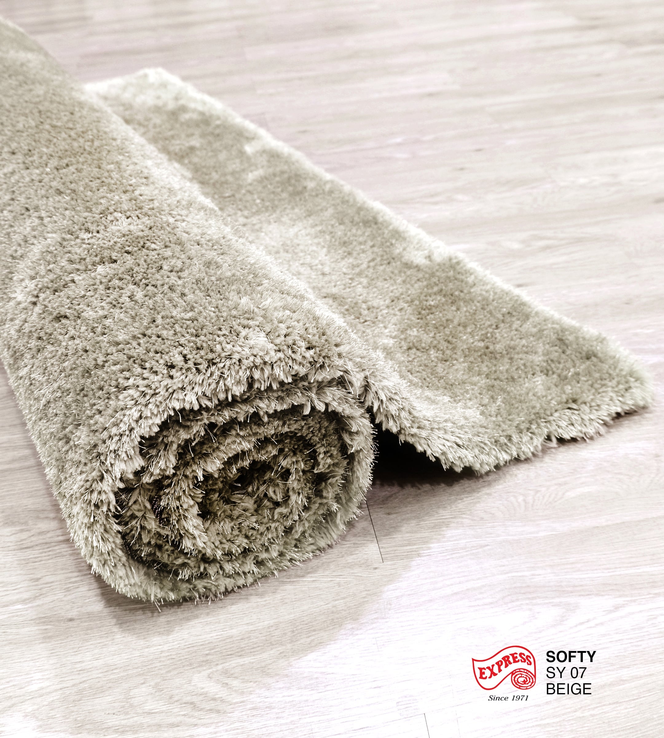 พรมปูพื้น EXPRESS CARPET รุ่น Softy รหัส SY07 ขนาด 200X290 ซม. หนา 30 มม. สีเบจ