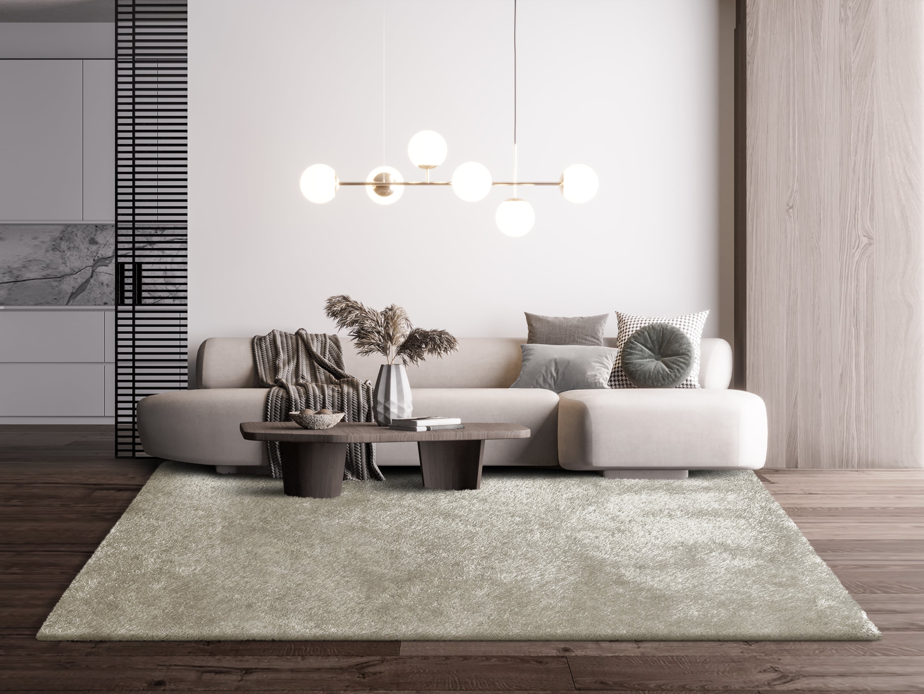 พรมปูพื้น EXPRESS CARPET รุ่น Softy รหัส SY07 ขนาด 200X290 ซม. หนา 30 มม. สีเบจ