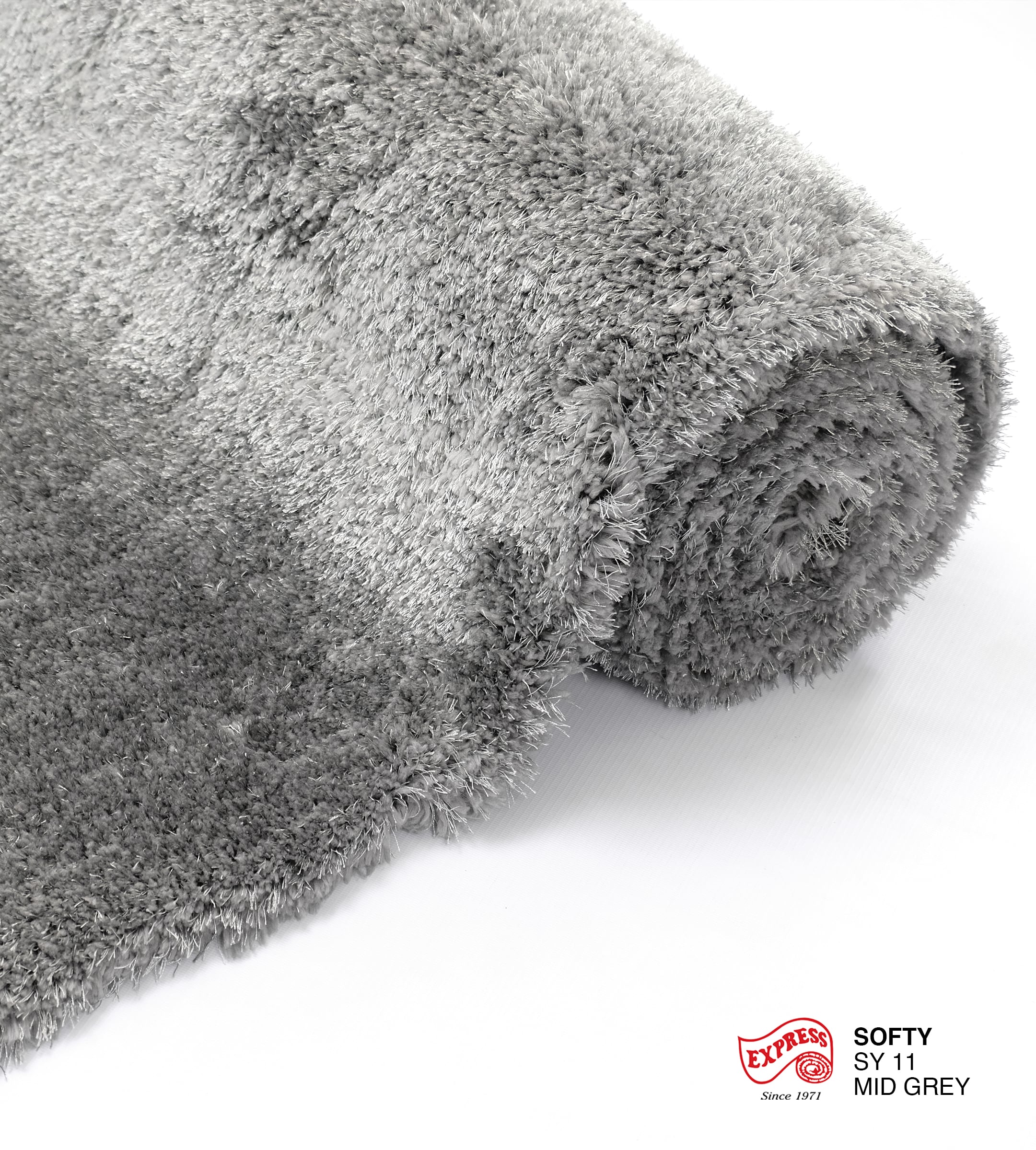 พรมปูพื้น EXPRESS CARPET รุ่น Softy รหัส SY11 ขนาด 160X230 ซม. หนา 30 มม. สีเทา