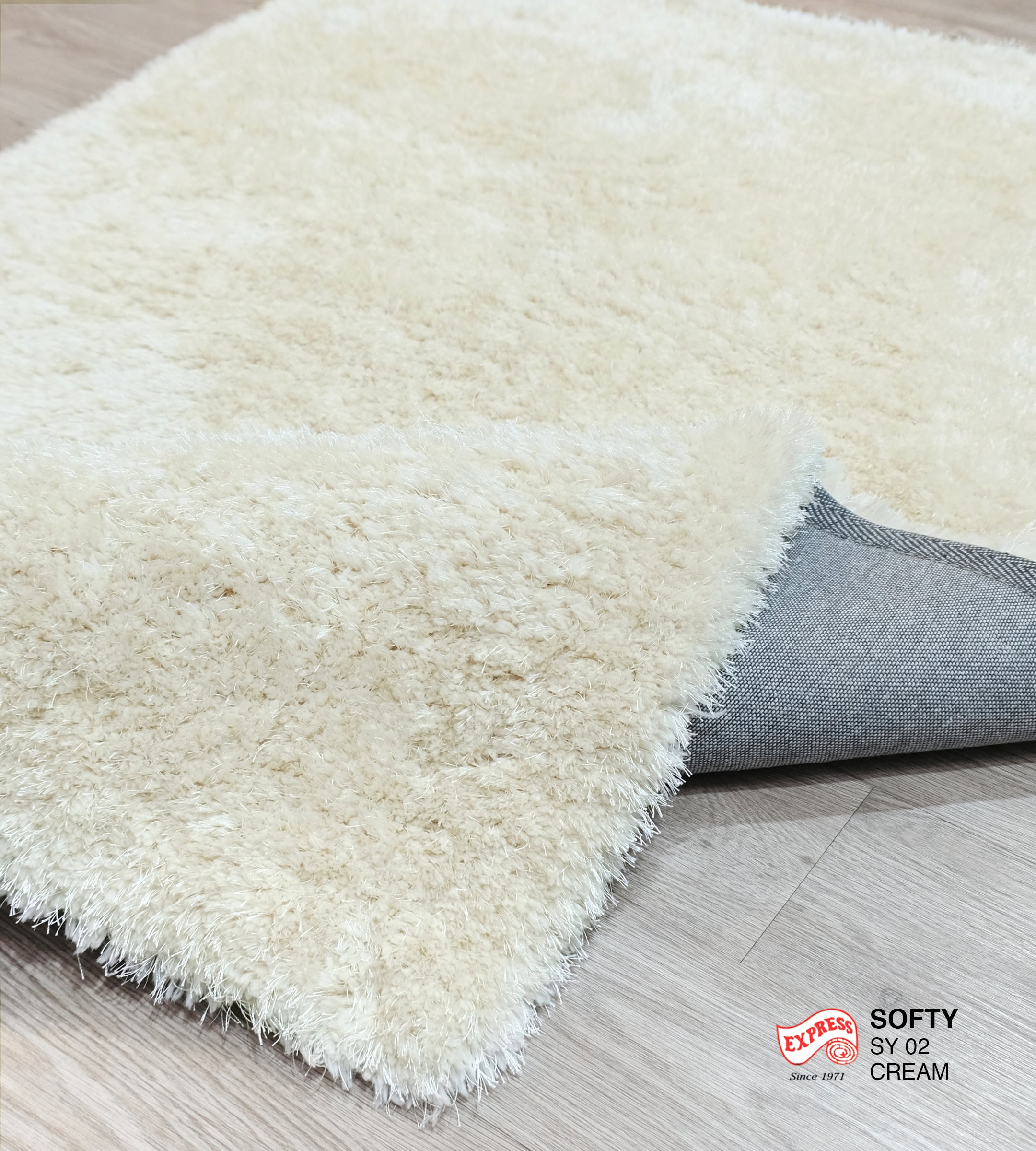 พรมปูพื่น EXPRESS CARPET รุ่น Softy รหัส SY02 ขนาด 120X170 ซม. หนา 30 มม. สีครีม_3