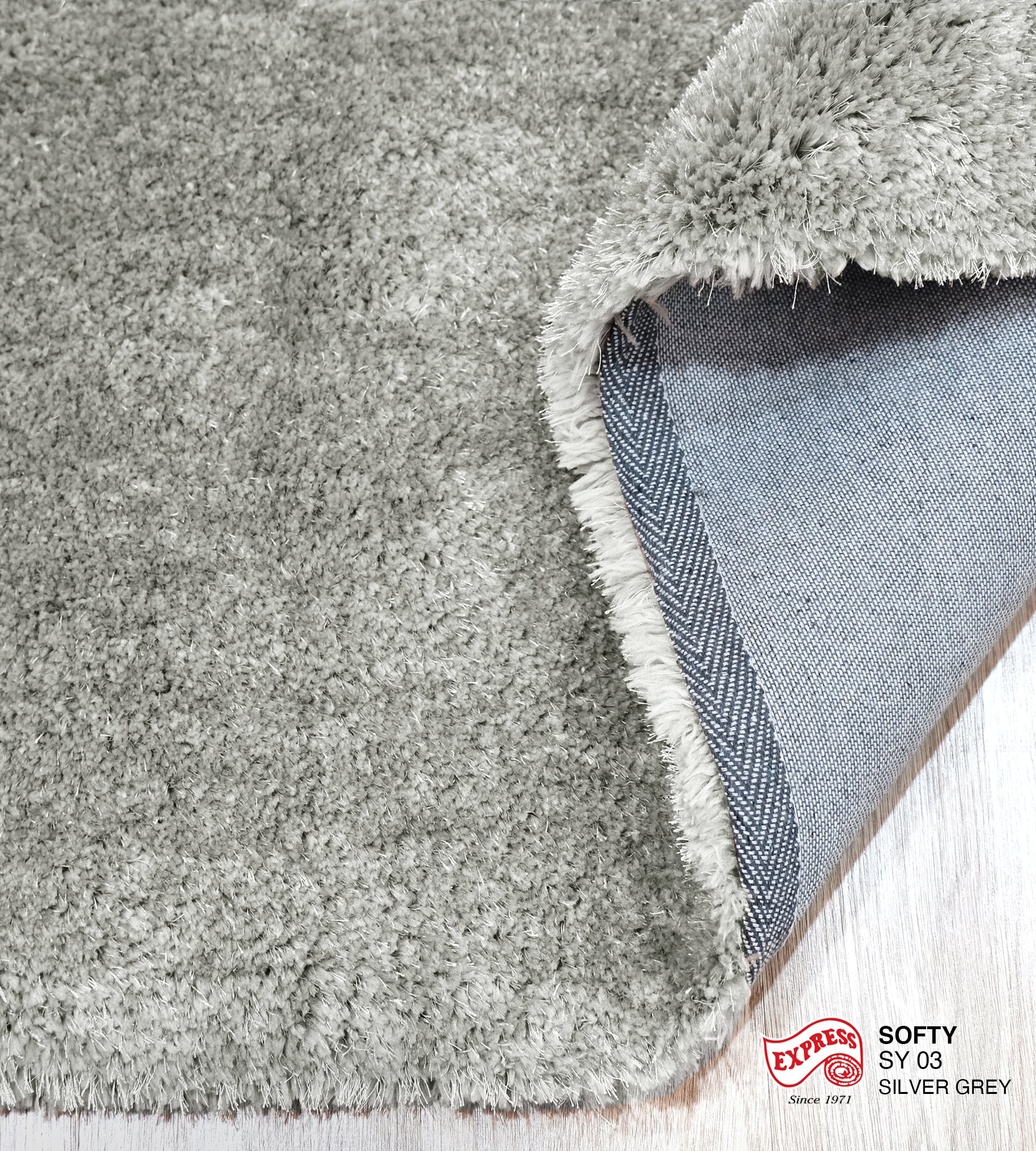พรมปูพื้น EXPRESS CARPET รุ่น Softy รหัส SY03 ขนาด 160X230 ซม. หนา 30 มม. เทา_3