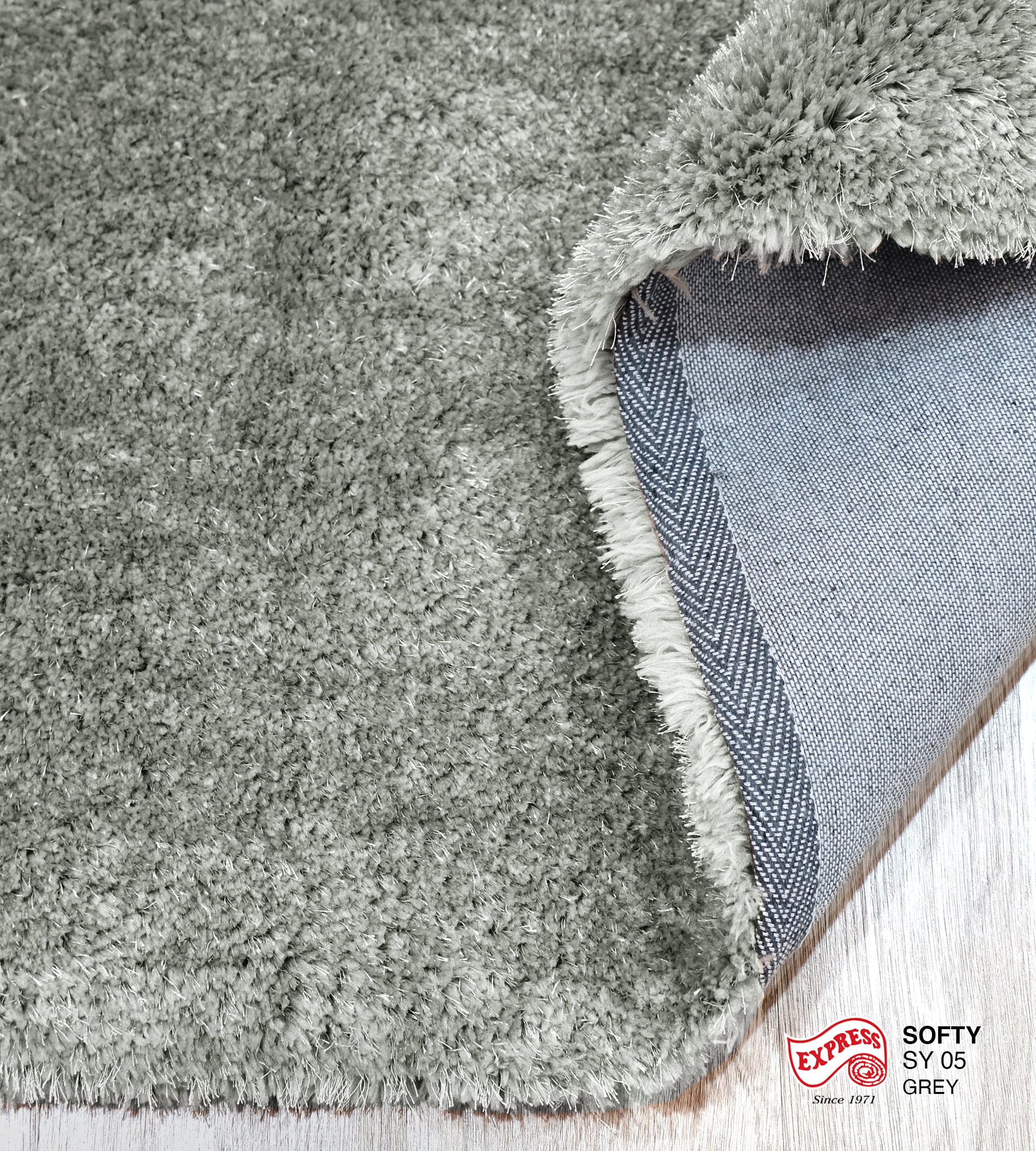 พรมปูพื้น EXPRESS CARPET รุ่น Softy รหัส SY05 ขนาด 120X170 ซม. หนา 30 มม. สีเทา_3