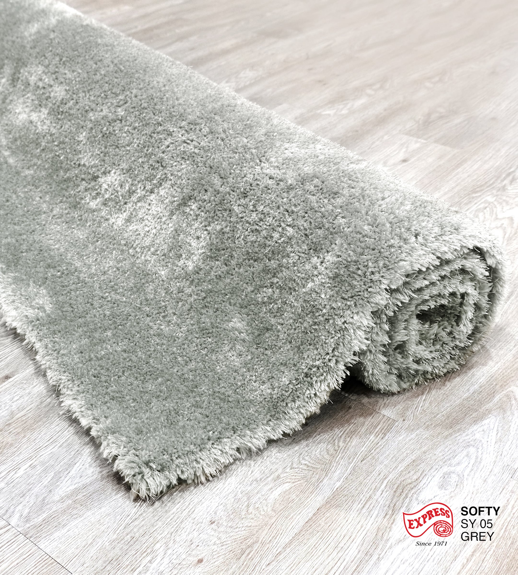 พรมปูพื้น EXPRESS CARPET รุ่น Softy รหัส SY05 ขนาด 120X170 ซม. หนา 30 มม. สีเทา_2