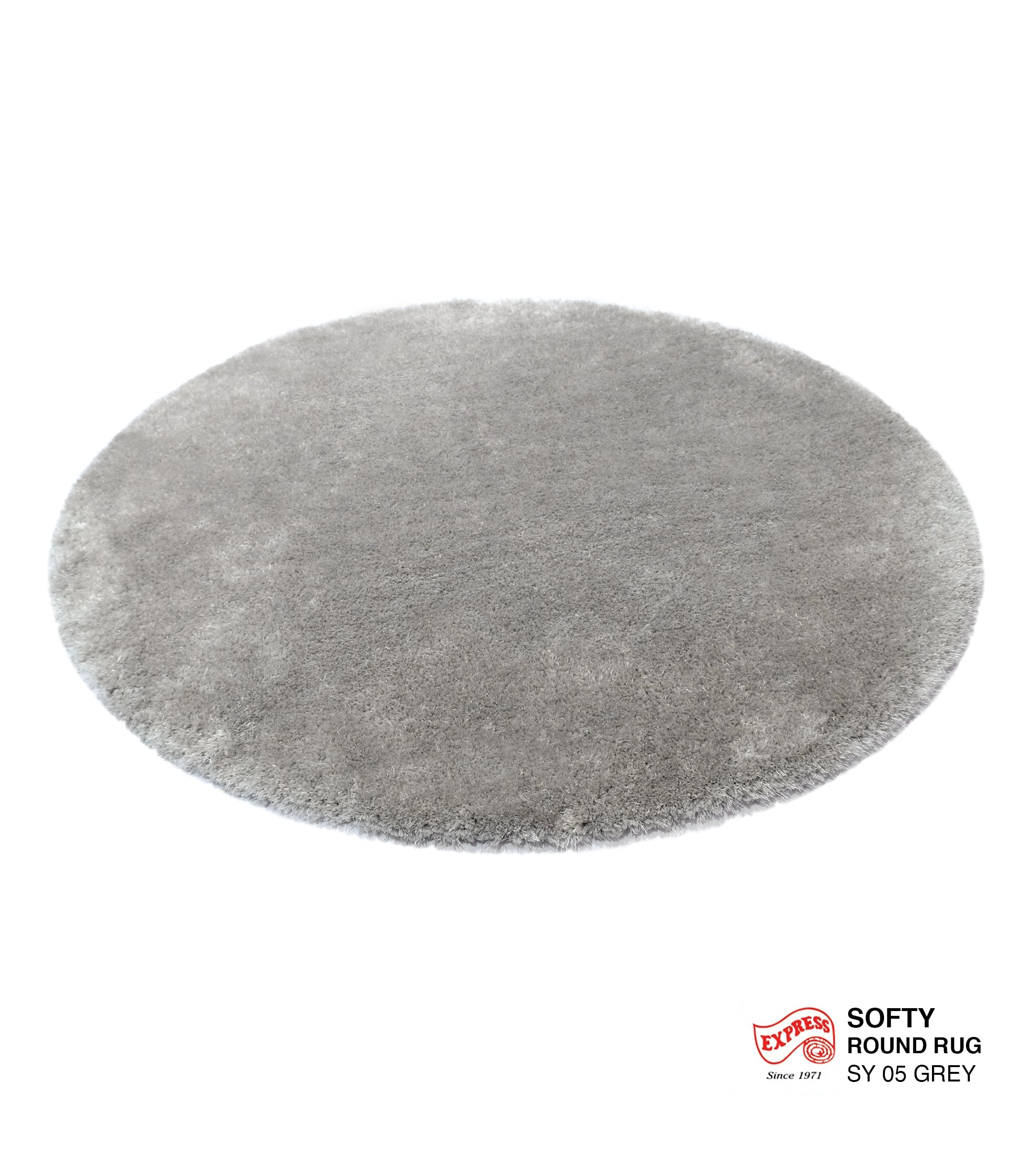 พรมปูพื้น EXPRESS CARPET รุ่น Softy รหัส SY05 วงกลมเส้นผ่านศูนย์กลาง 200 ซม. หนา 30 มม. สีเทา_1