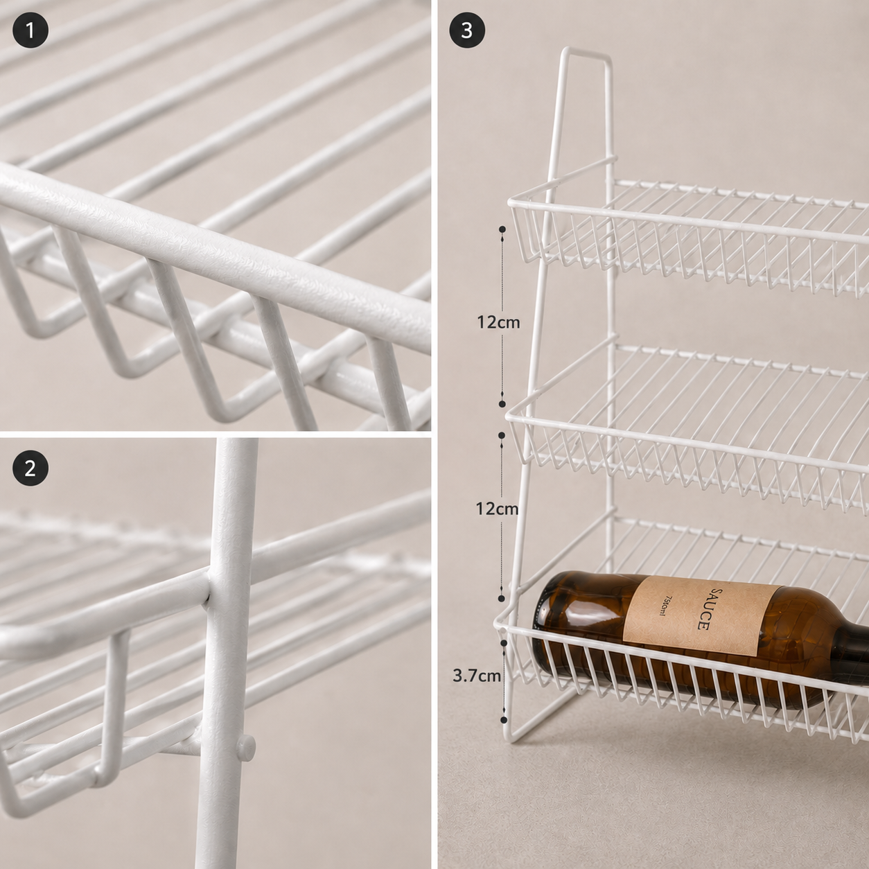 ชั้นจัดระเบียบเคาน์เตอร์ KEFVA 4 ชั้น ขนาด 19X35X50 ซม. สีขาวฟ้า_3
