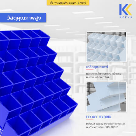 ชั้นวางเครื่องเขียนเหล็ก KEFVA ชั้นวางปากกา 5 ชั้น 30 ช่อง ขนาด 30X40X42 ซม. สีส้ม_3