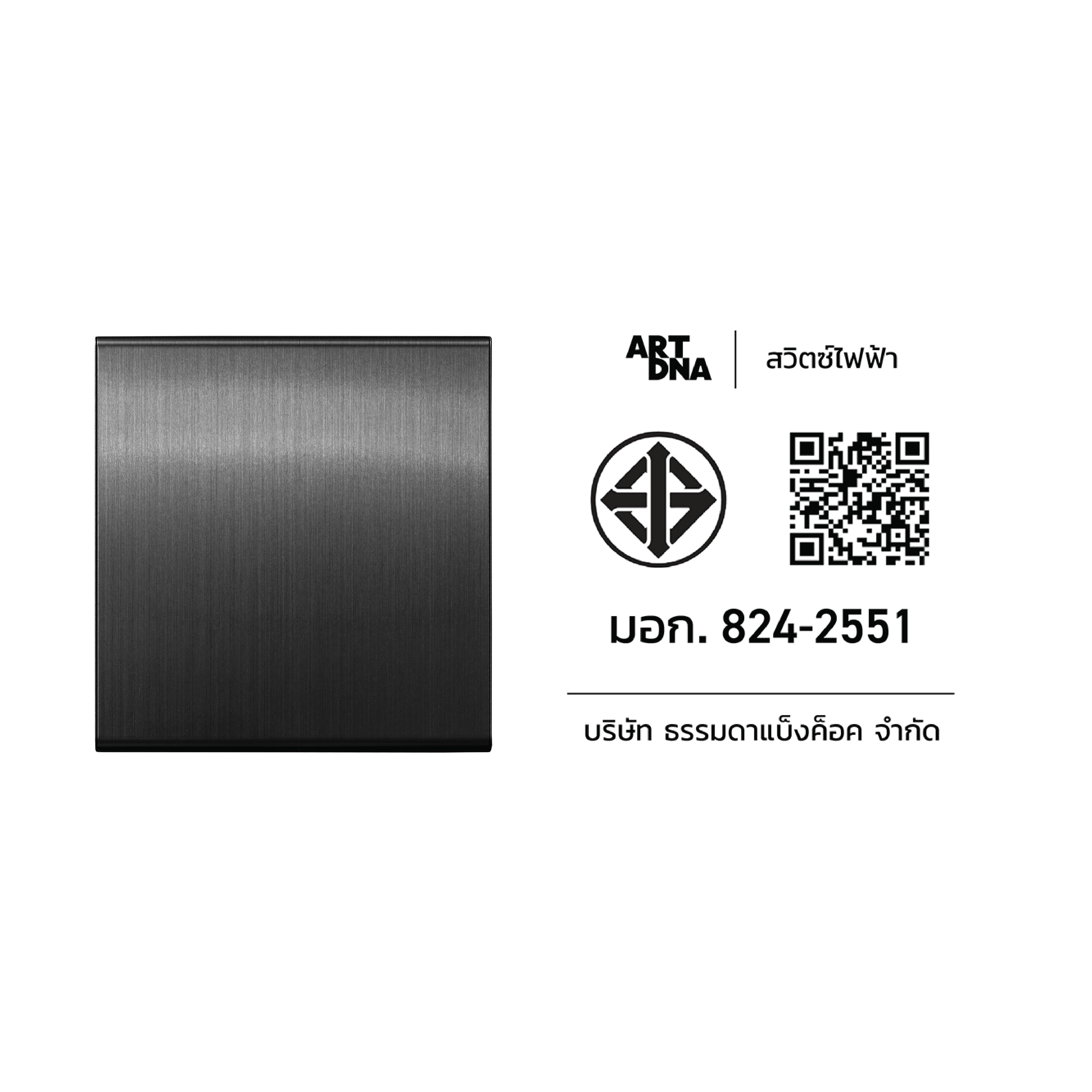 ชุดสวิตซ์ 2 ทาง 2 ช่อง ART DNA V23 SERIES สี BRUSH GREY DESIGN SWITCH