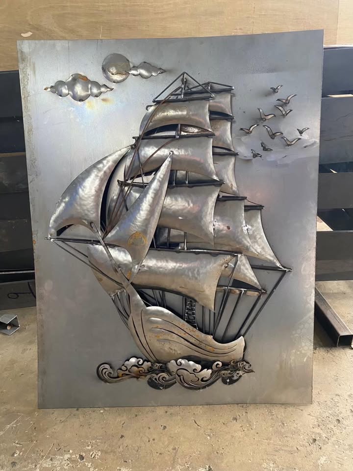 ของตกแต่งบ้าน กรอบรูปสำเภาทองเพิ่มพูนทรัพย์ อินทรักษ์ ขนาด 80X100X5.5 ซม. แฮนด์เมด_4