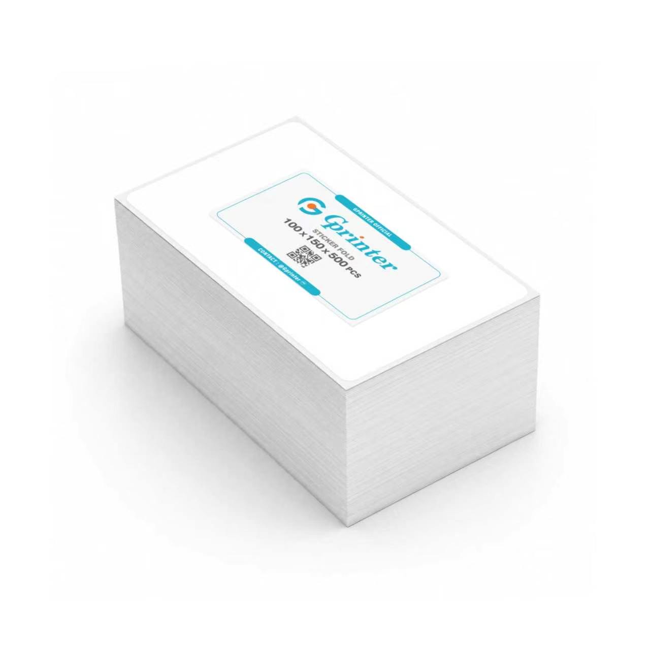 กระดาษสติ๊กเกอร์ความร้อน GPRINTER 100X150 500 แผ่น แบบพับ LABEL STICKER