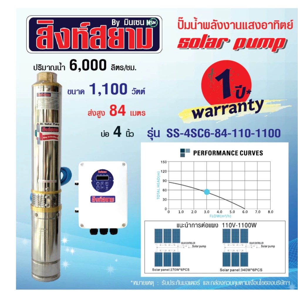 ปั๊มบาดาลโซล่าเซลล์ สิงห์สยาม รุ่น SS-4SC6-84-110-1100 ขนาดบ่อ 4 นิ้ว กำลังไฟ 1100 วัตต์_4