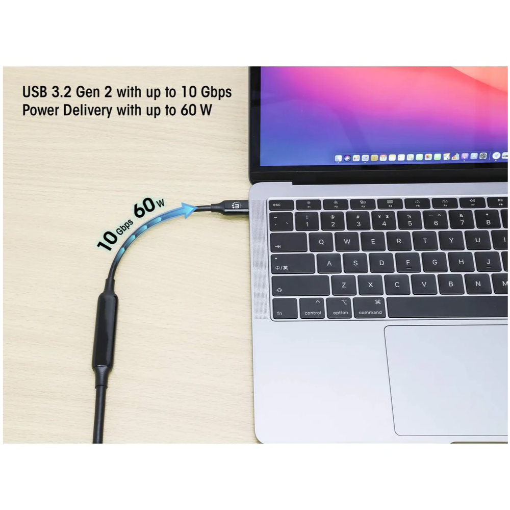 สายชาร์จ Manhattan 355971 USB 3.2 Gen 2 Type-C ความยาว 5 เมตร สีดำ
