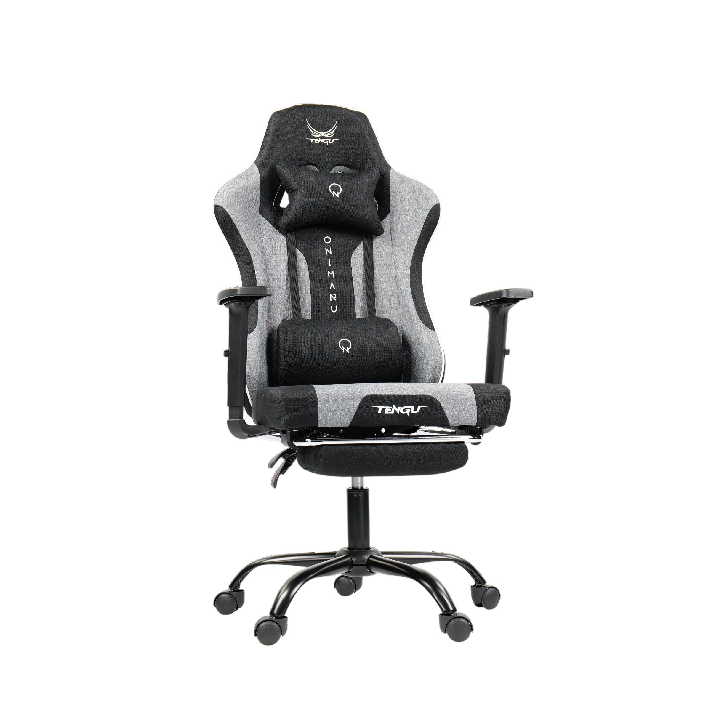 เก้าอี้เกมมิ่ง TENGUGAMINGGEARS รุ่น ONIMARU (CH-ON-PMF) สีดำ/เทา เบาะผ้า มีที่พักเท้า
