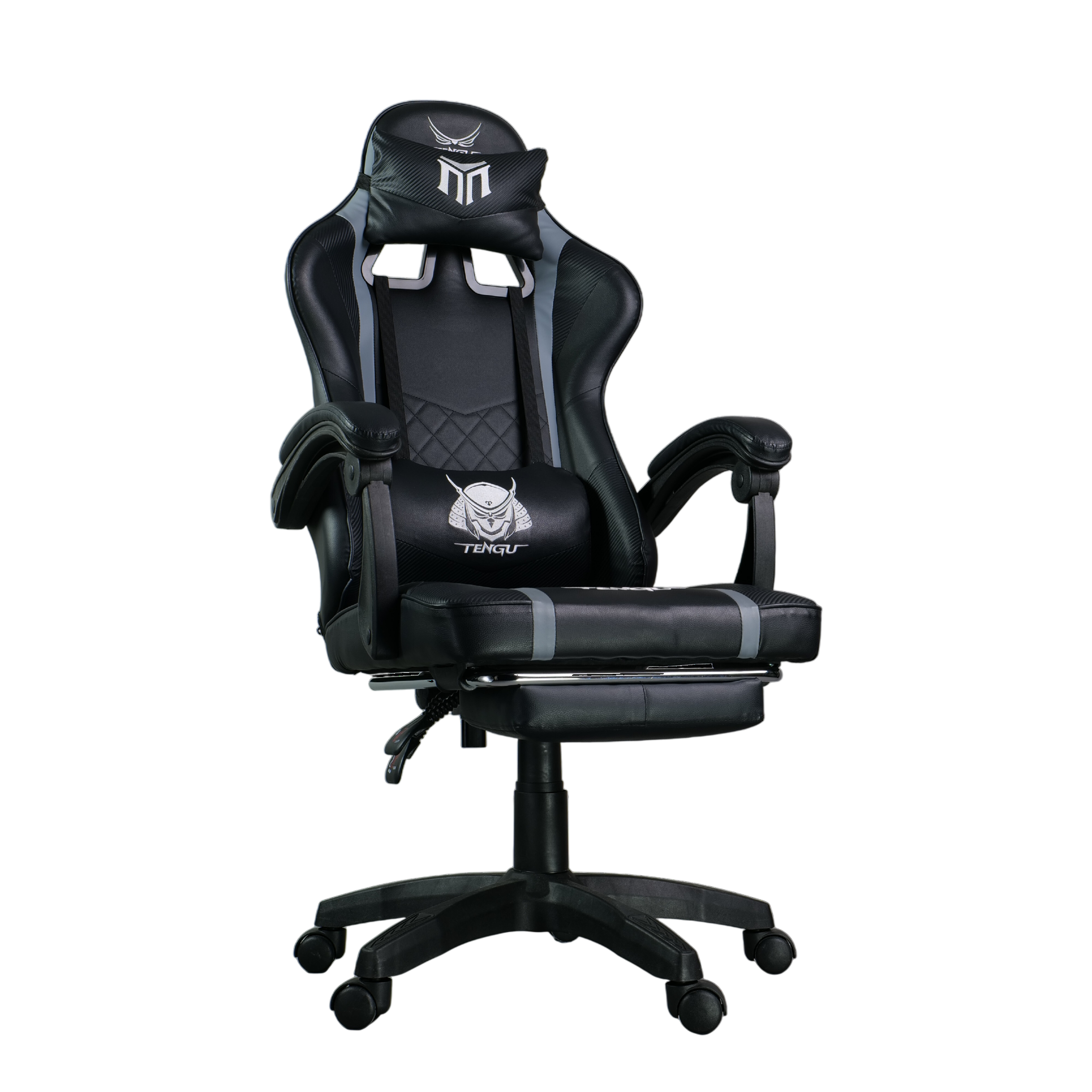 เก้าอี้เกมมิ่ง TENGUGAMINGGEARS รุ่น MURAMASA (CH-MR-BK) สีดำ เบาะหนัง มีที่พักเท้า