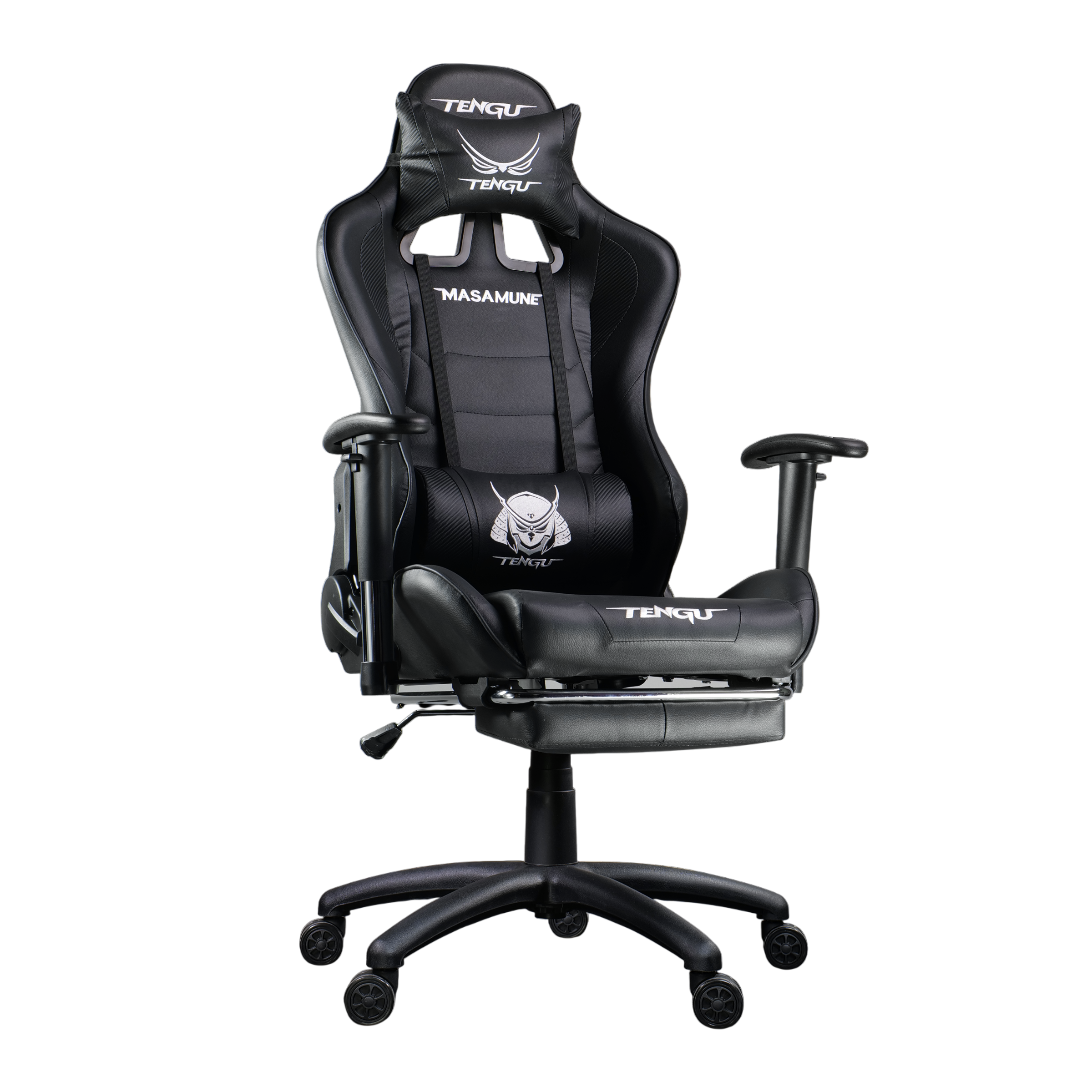 เก้าอี้เกมมิ่ง TENGUGAMINGGEARS รุ่น MASAMUNE (CH-MS-BK) สีดำ เบาะหนัง มีที่พักเท้า