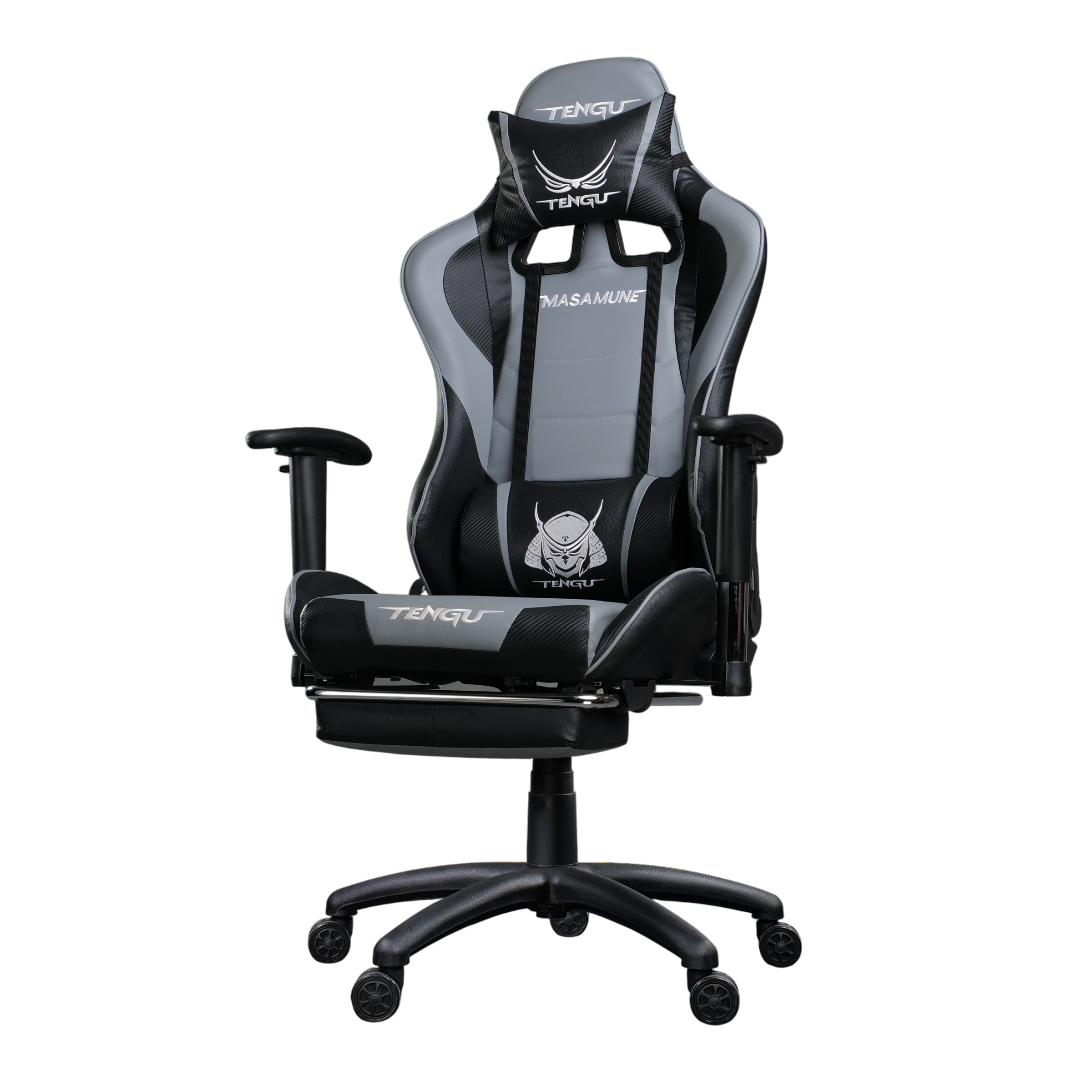 เก้าอี้เกมมิ่ง TENGUGAMINGGEARS รุ่น MASAMUNE (CH-MS-BT) สีเทา เบาะหนัง มีที่พักเท้า_0