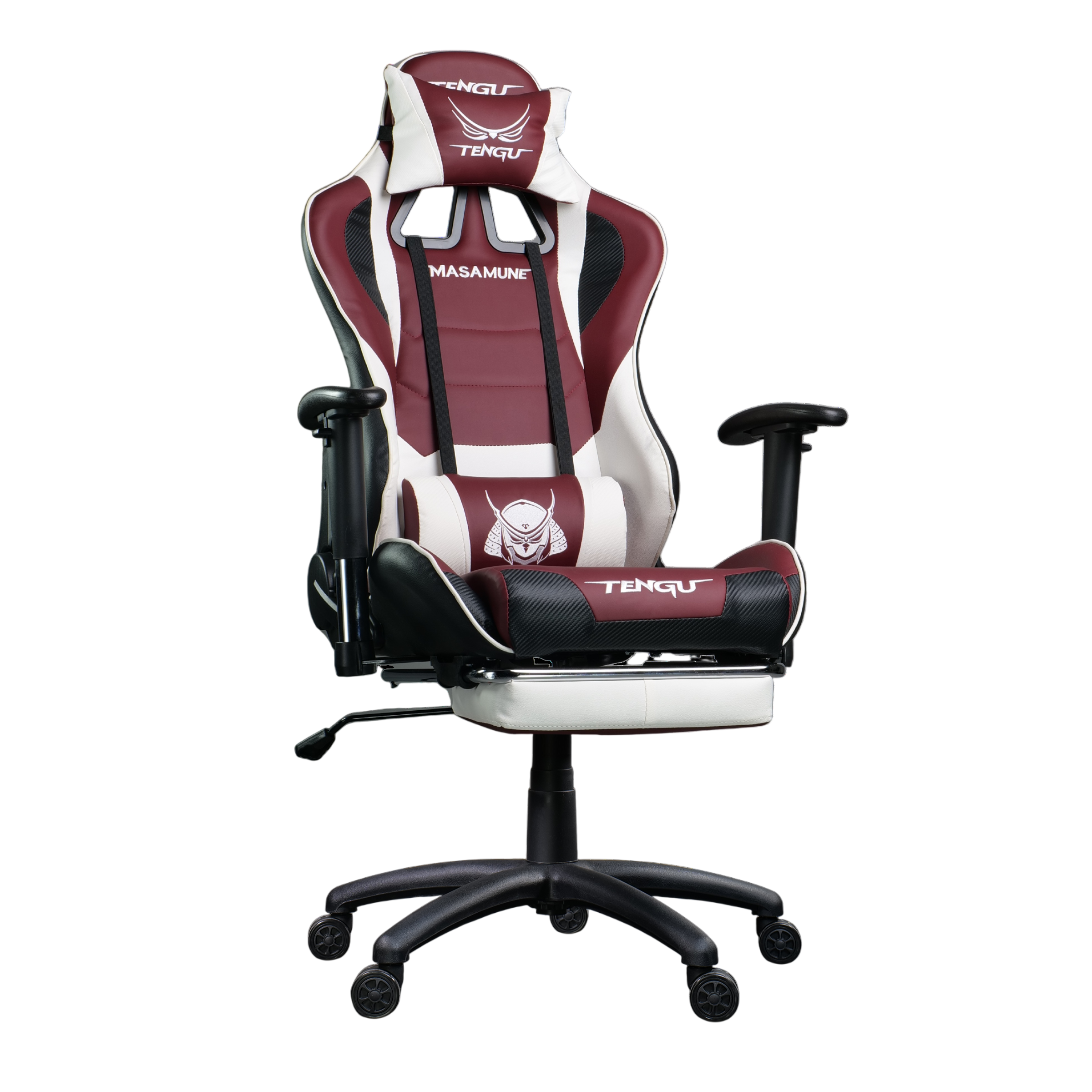 เก้าอี้เกมมิ่ง TENGUGAMINGGEARS รุ่น MASAMUNE (CH-MS-RW) สีแดงขาว เบาะหนัง มีที่พักเท้า