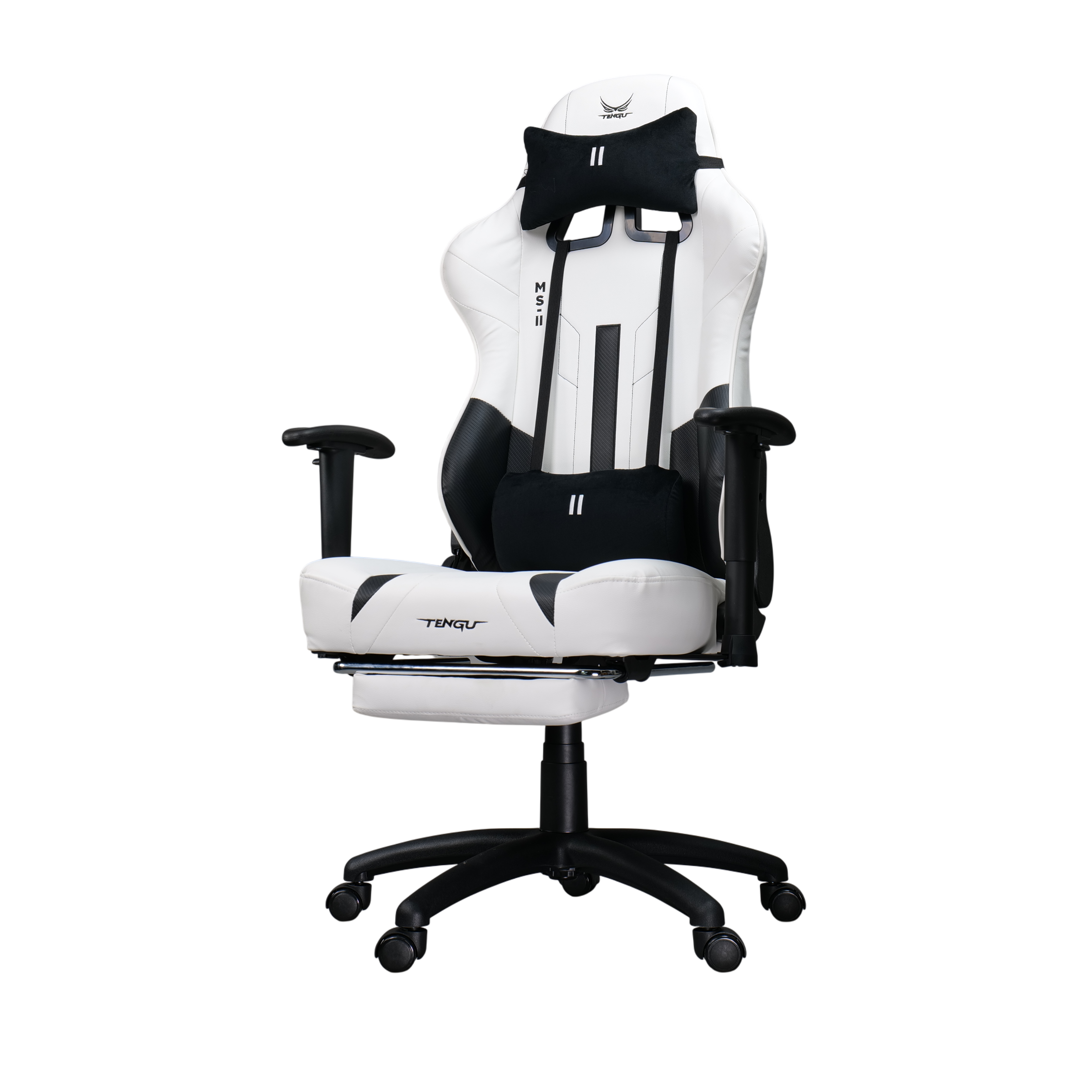 เก้าอี้เกมมิ่ง TENGUGAMINGGEARS รุ่น MASA-LL (CH-MS2-WHL) สีขาว เบาะหนัง มีที่พักเท้า