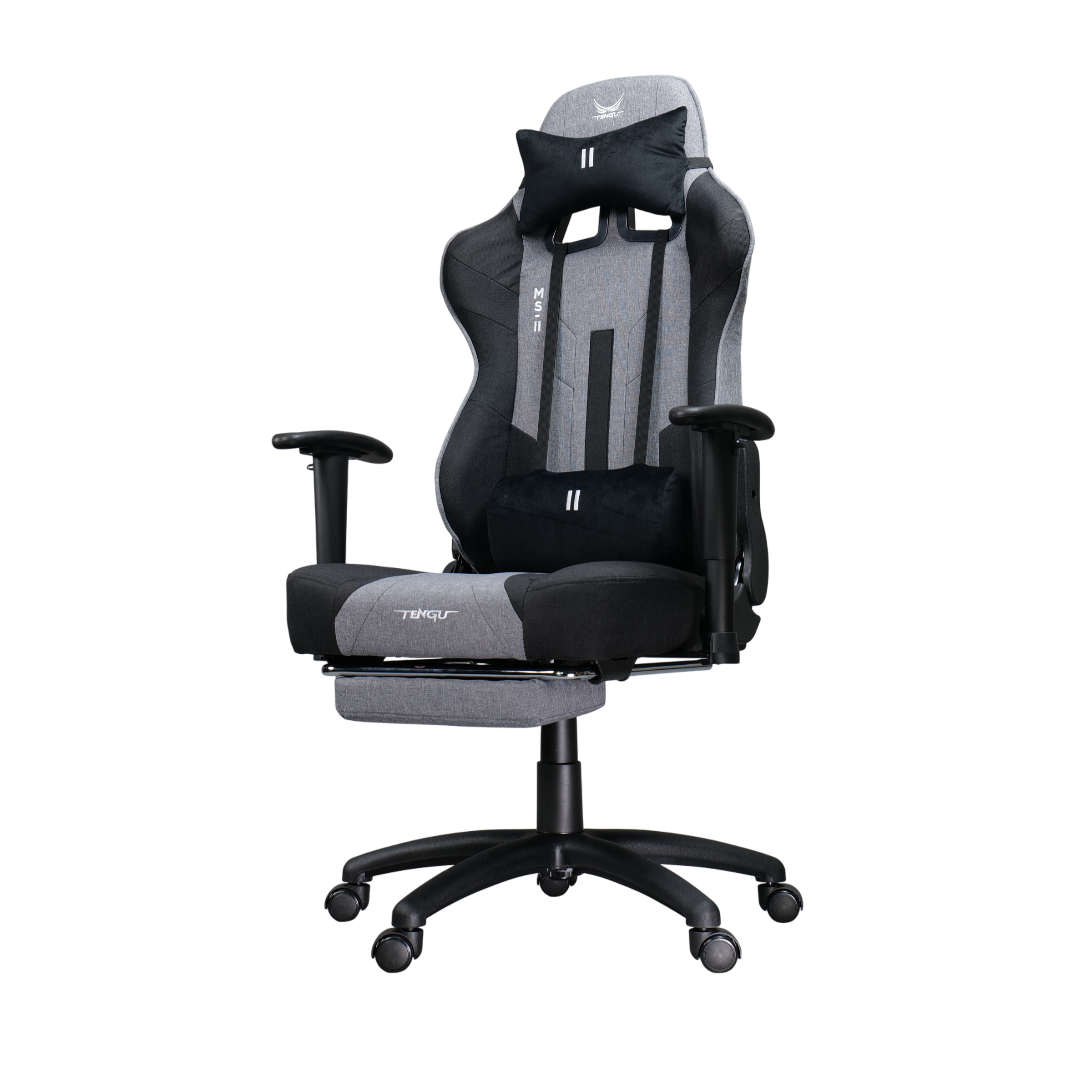 เก้าอี้เกมมิ่ง TENGUGAMINGGEARS รุ่น MASA-LL (CH-MS2-DGF) สีเทาดำ เบาะผ้า มีที่พักเท้า