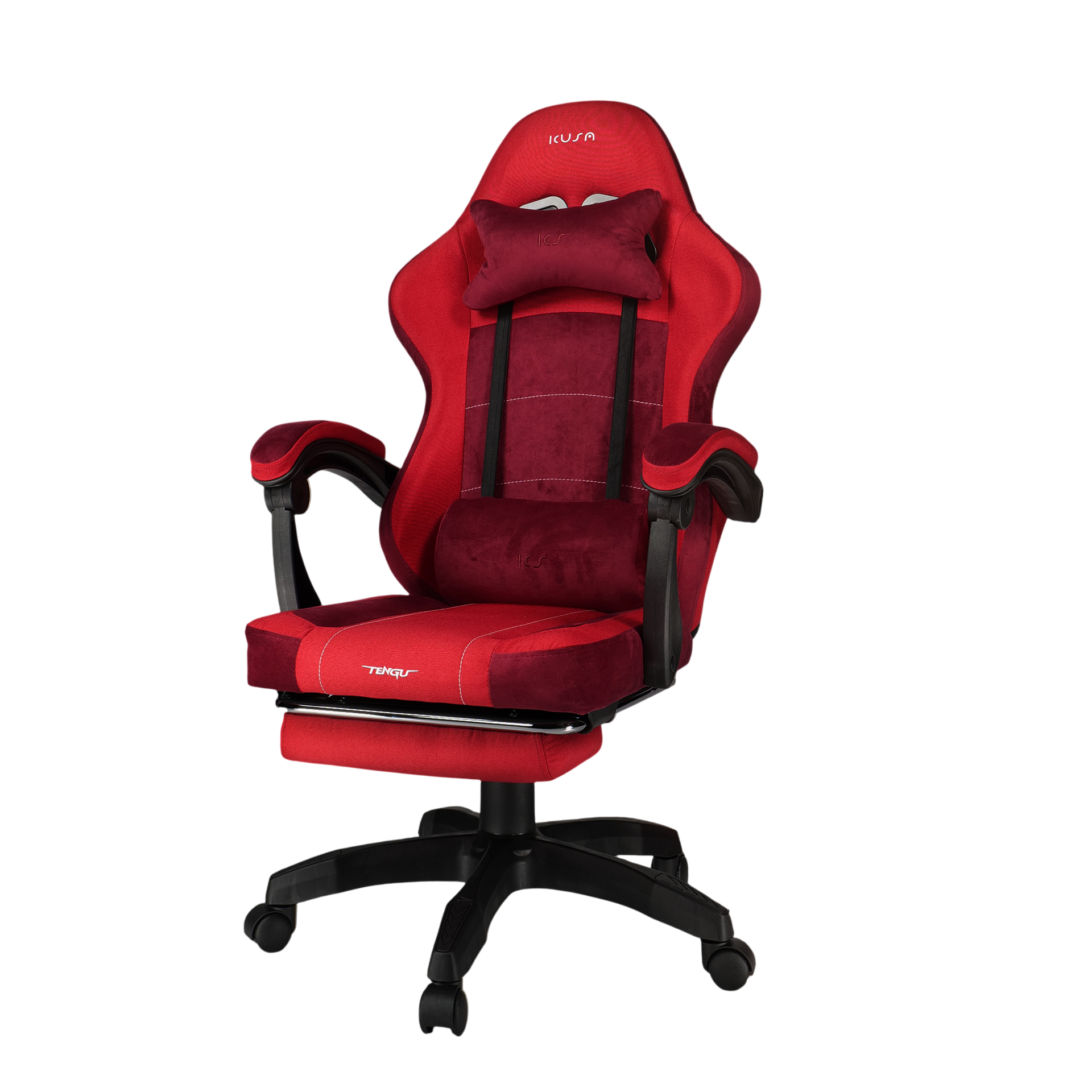 เก้าอี้เกมมิ่ง TENGUGAMINGGEARS รุ่น KUSANAGI (CH-KS-F-RD) สีแดง เบาะผ้า