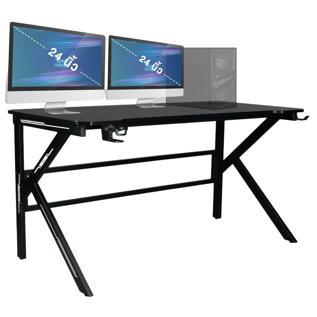 โต๊ะเกมมิ่ง TENGUGAMINGGEARS รุ่น ODA (D-OD-BB14) สีดำล้วน ขนาดหน้าโต๊ะ 140*60 ซม.