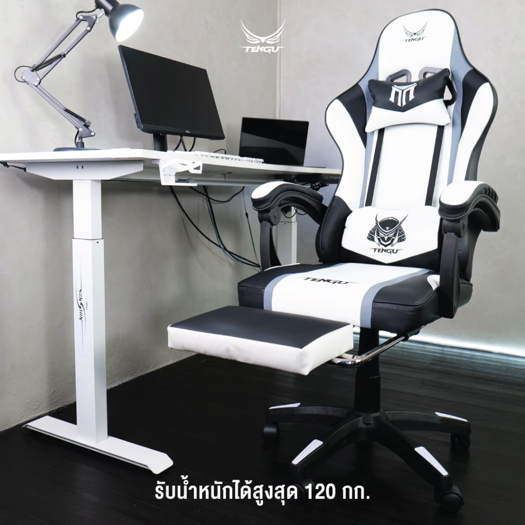 เก้าอี้เกมมิ่ง TENGUGAMINGGEARS รุ่น MURAMASA (CH-MR-GN) สีเขียว เบาะหนัง มีที่พักเท้า_7