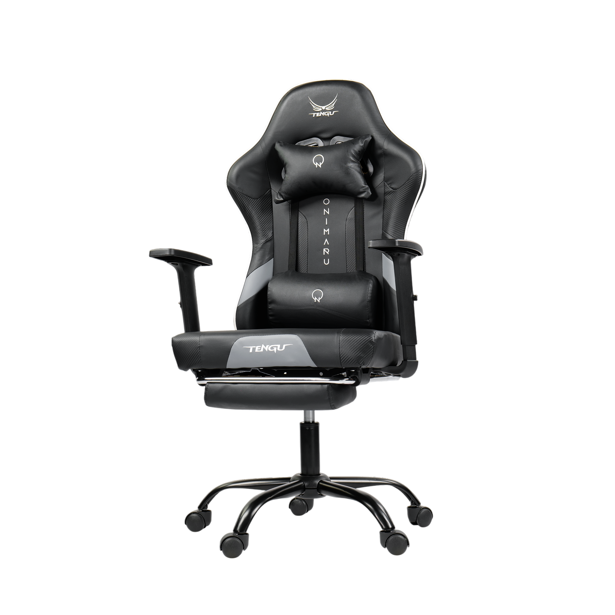 เก้าอี้เกมมิ่ง TENGUGAMINGGEARS รุ่น ONIMARU (CH-ON-PML) สีดำ เบาะหนัง มีที่พักเท้า_0