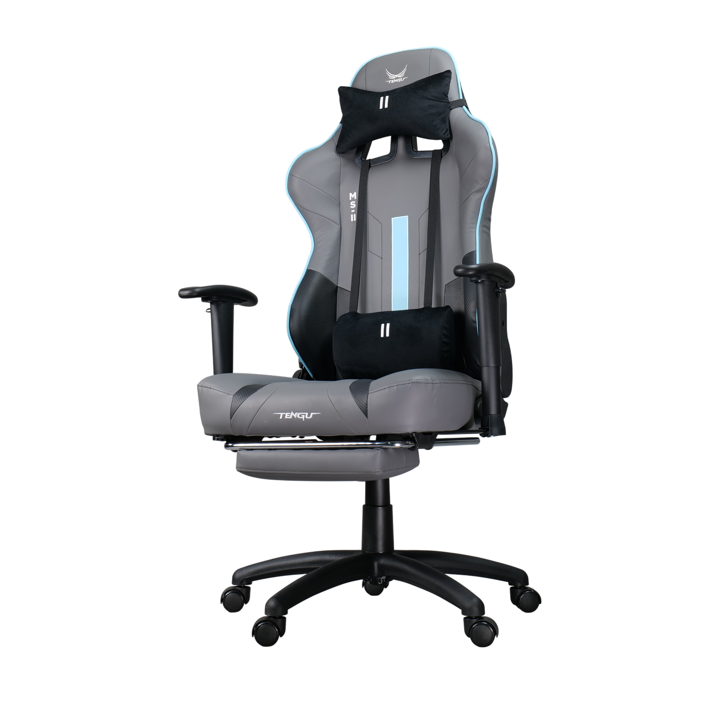 เก้าอี้เกมมิ่ง TENGUGAMINGGEARS รุ่น MASA-LL (CH-MS2-GYL) สีเทา เบาะหนัง มีที่พักเท้า_0