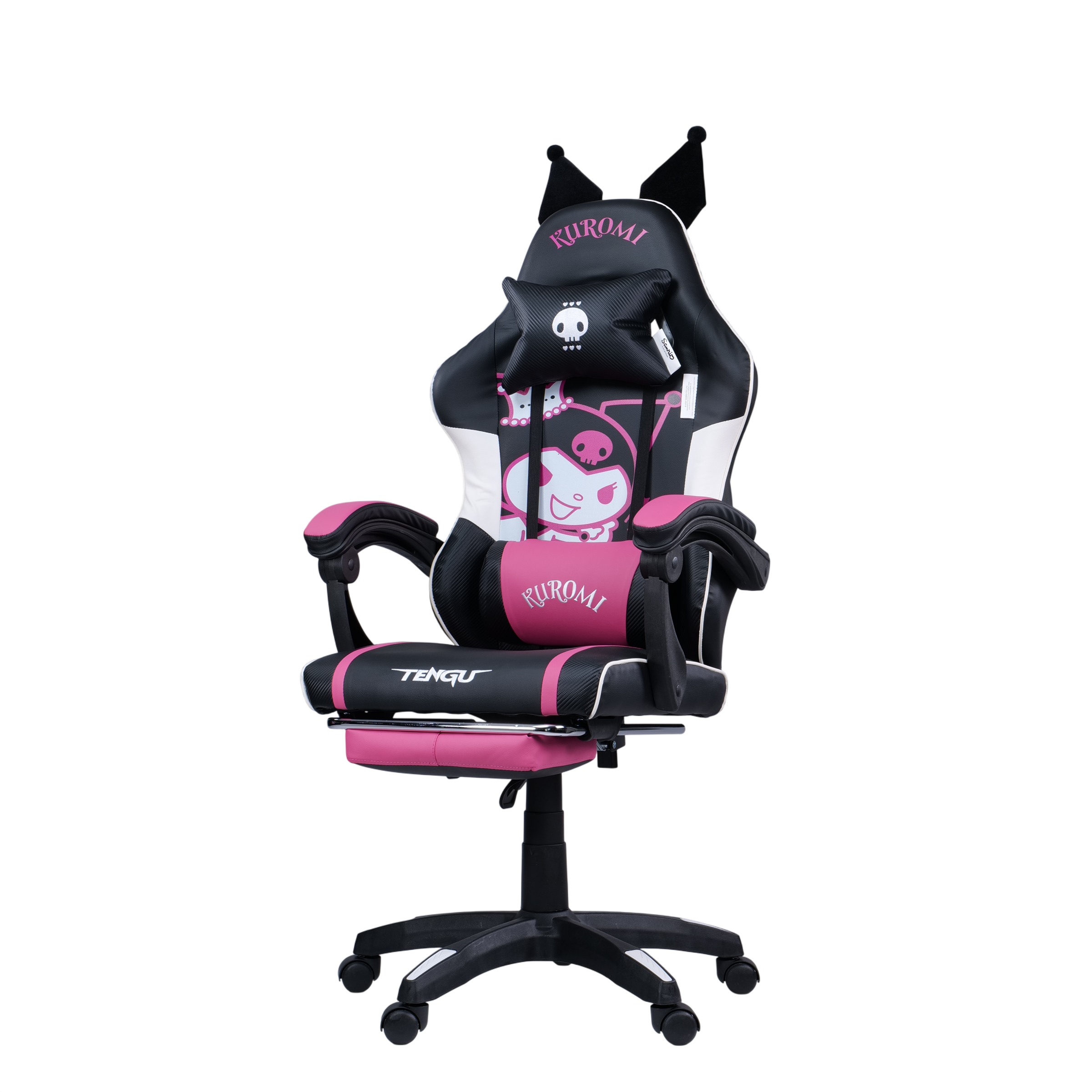 เก้าอี้เกมมิ่ง TENGUGAMINGGEARS รุ่น SANRIO KUROMI (CH-KR-PKM) SIZE-M สีชมพูดำ เบาะหนัง_0