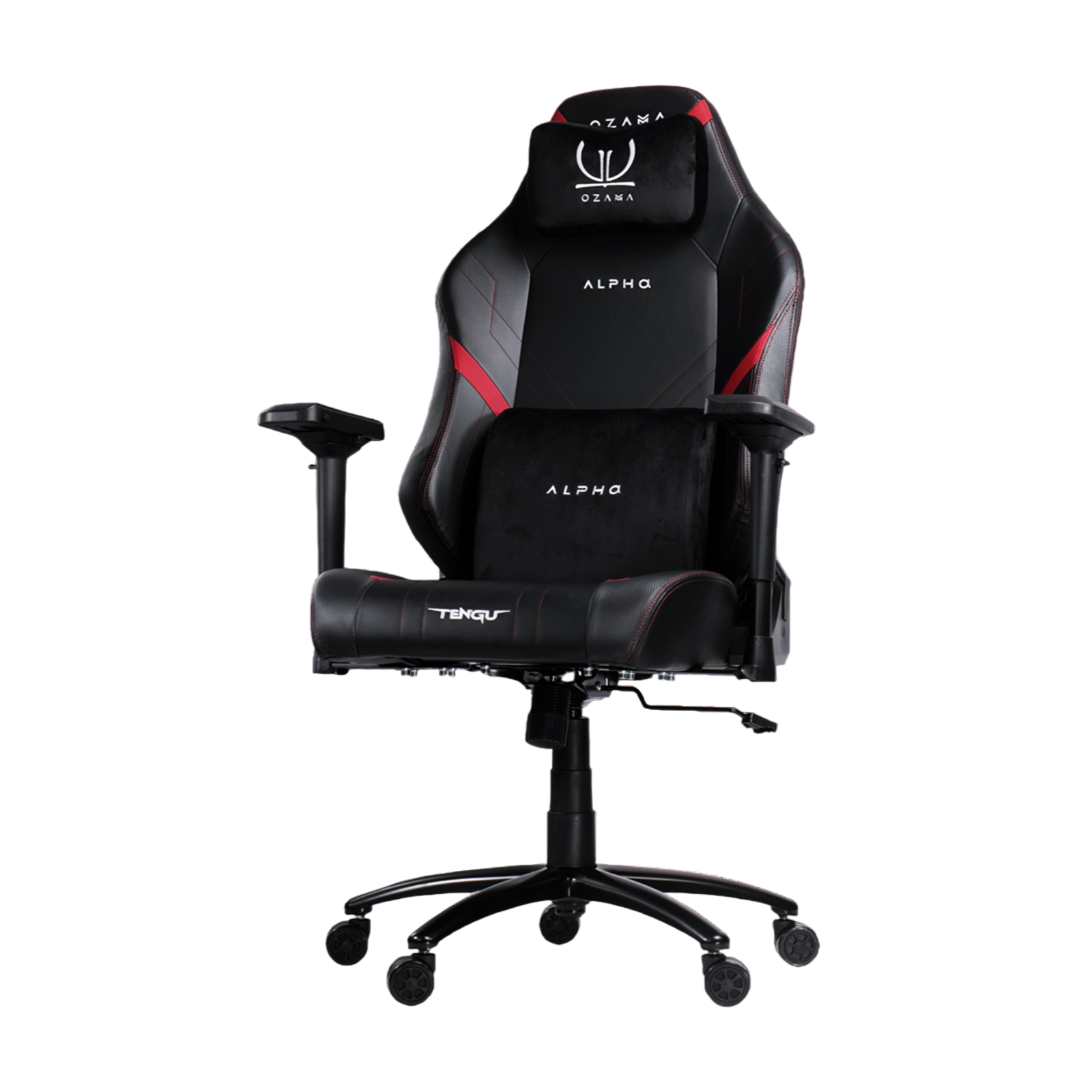 เก้าอี้เกมมิ่ง OZAMA ภายใต้แบรนด์ TENGUGAMINGGEARS รุ่น ALPHA (CH-AP-L-RD) สีดำแดง เบาะหนัง_0