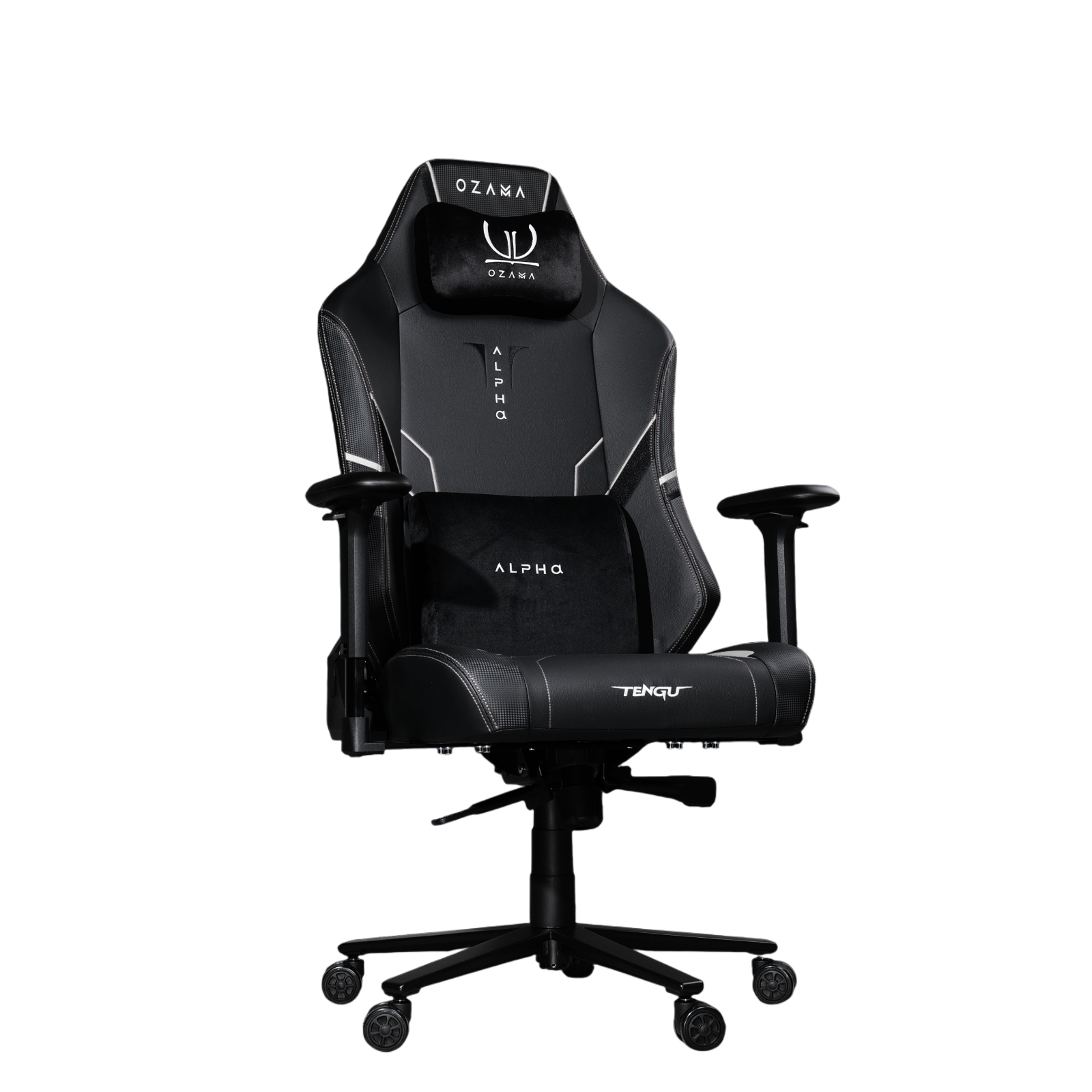เก้าอี้เกมมิ่ง OZAMA ภายใต้แบรนด์ TENGUGAMINGGEARS รุ่น ALPHA TITAN (CH-APT-L-BK) สีดำ เบาะหนัง_0
