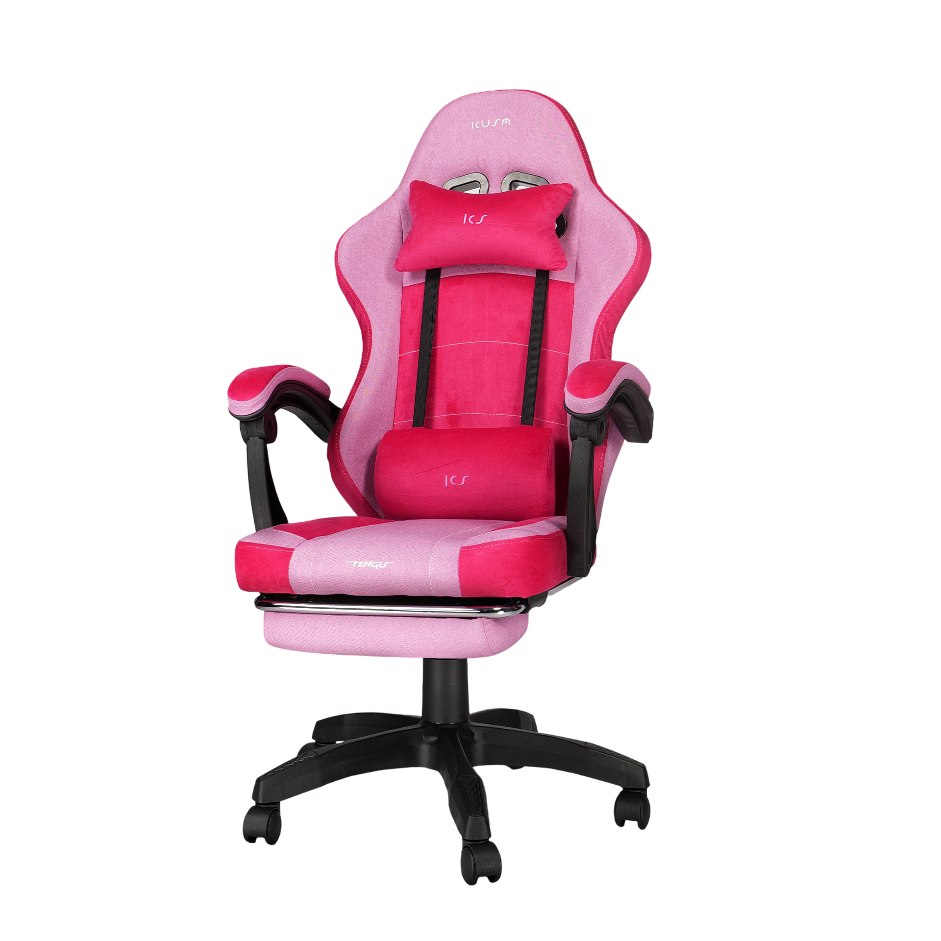 เก้าอี้เกมมิ่ง TENGUGAMINGGEARS รุ่น KUSANAGI (CH-KS-F-PK) สีชมพู เบาะผ้า_0