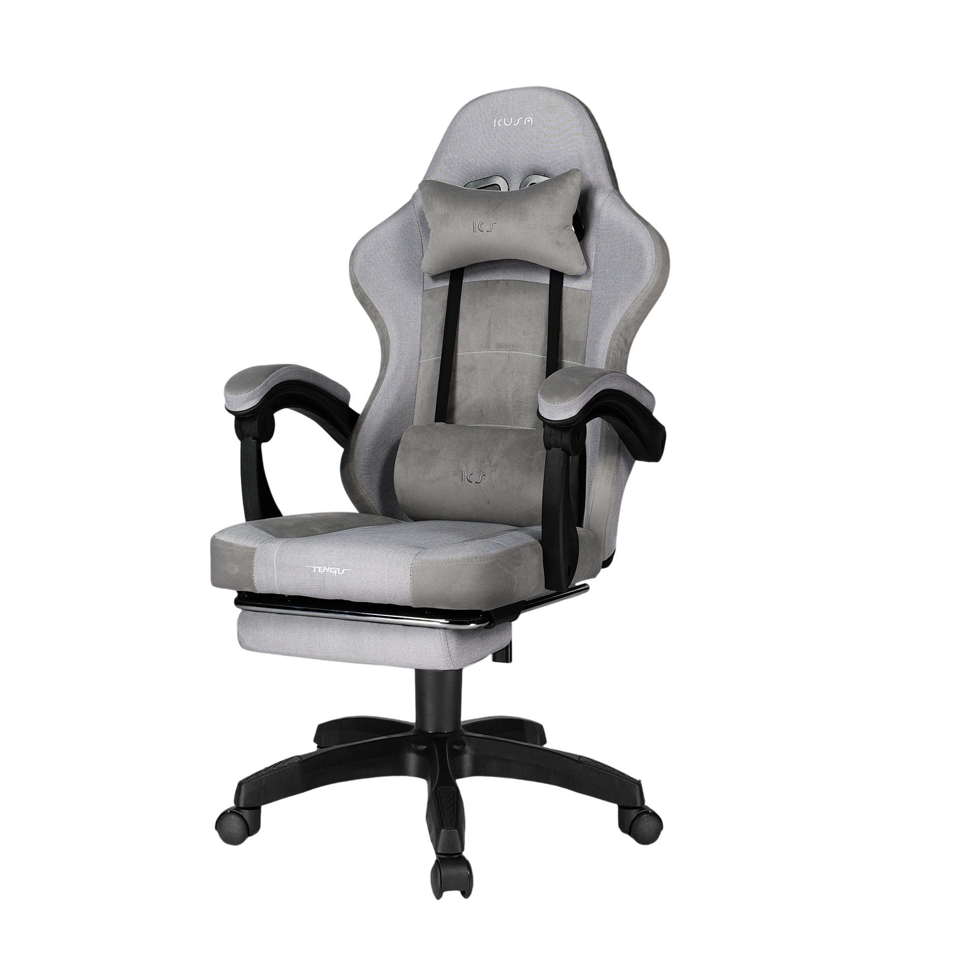 เก้าอี้เกมมิ่ง TENGUGAMINGGEARS รุ่น KUSANAGI (CH-KS-F-LG) สีเทา เบาะผ้า_0