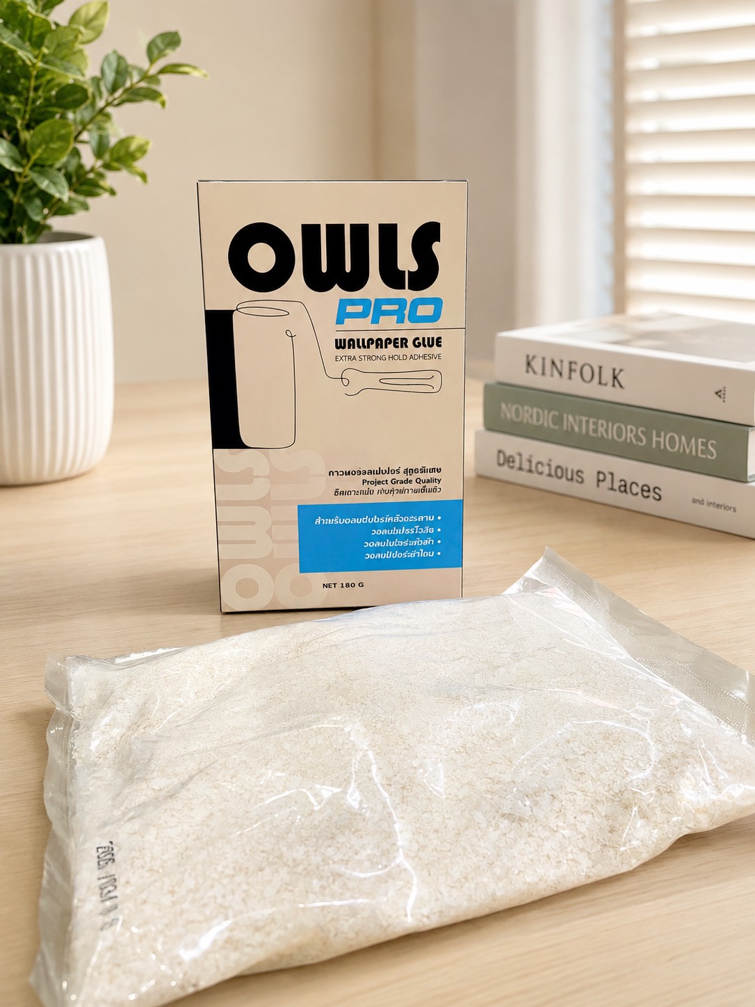 กาวติดวอลเปเปอร์สูตรเข้มข้น OWLS PRO ขนาด 180 กรัม